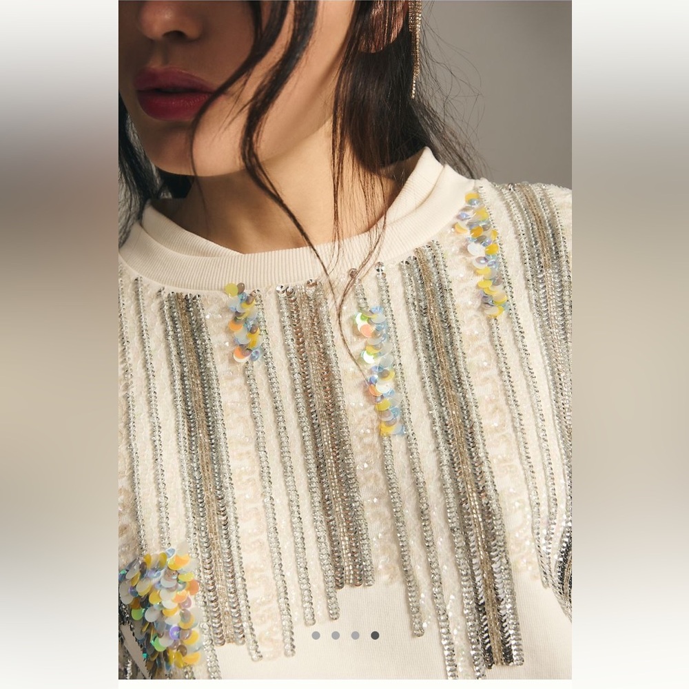 Anthropology Let Me Disco Sequin Sweatshirt - Picture 3 of 12